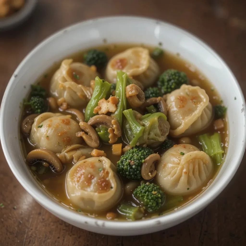 Potsticker Soup with Mushrooms & Bok Choy 2 🥟🍄