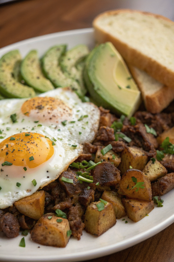 brisket hash with fried eggs and avacados corrected 1