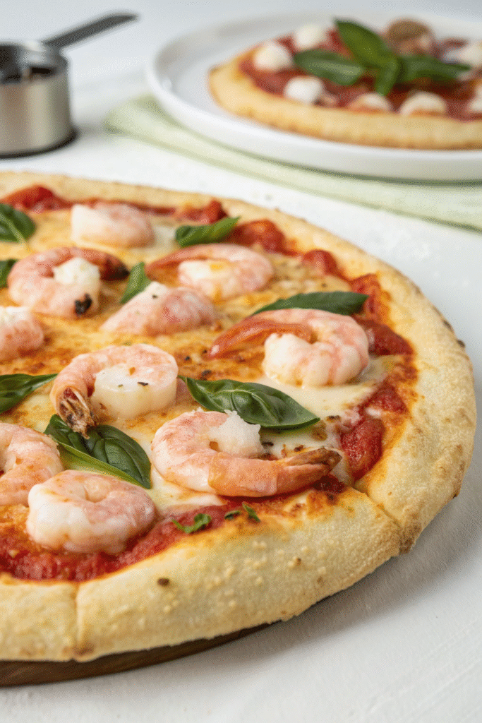 11 Trendy Neapolitan Pizza Flavors To Try At Home 7 A delicious Neapolitan pizza topped with shrimp and lemon zest.