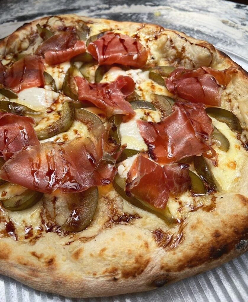 Sweet Fig and Prosciutto Focaccia with fresh figs and prosciutto on top