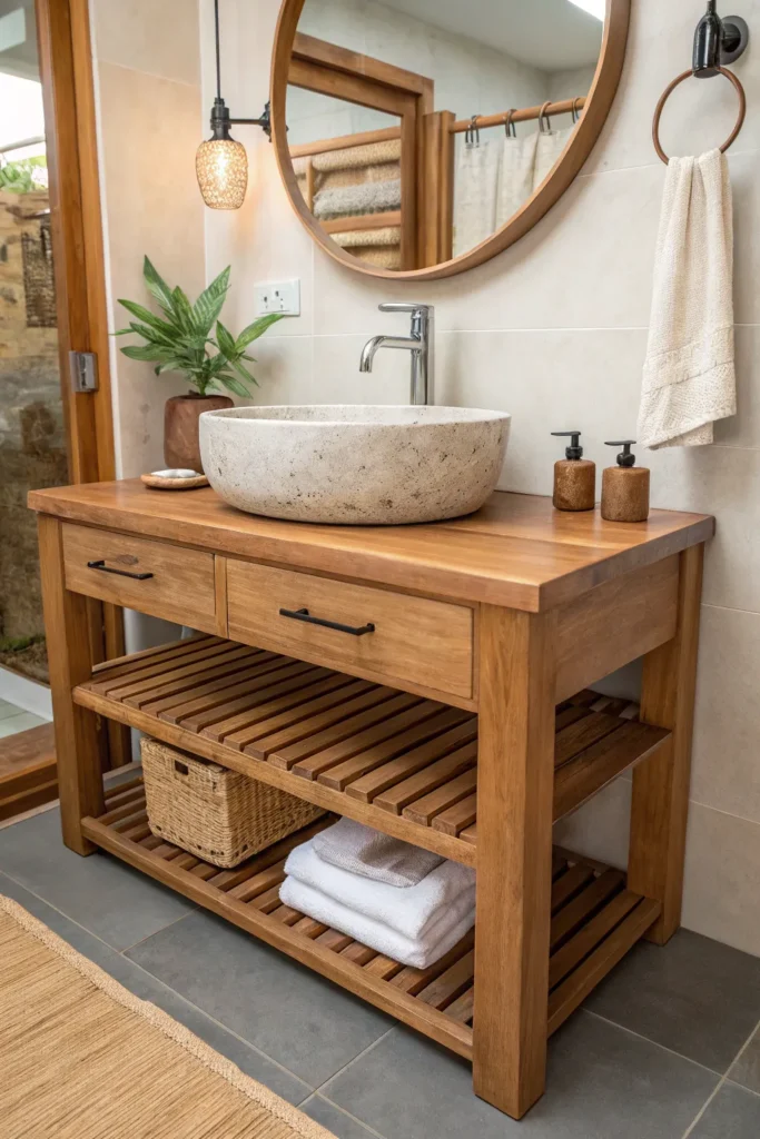 14 Best Natural Wood Bathroom Vanity Ideas for a Warm, Organic Look 8 RB7