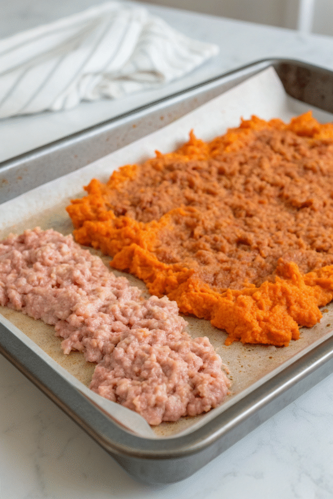 10 Homemade Turkey Jerky Recipes For Adventurous Dogs 8 A plate of spicy sweet potato turkey jerky