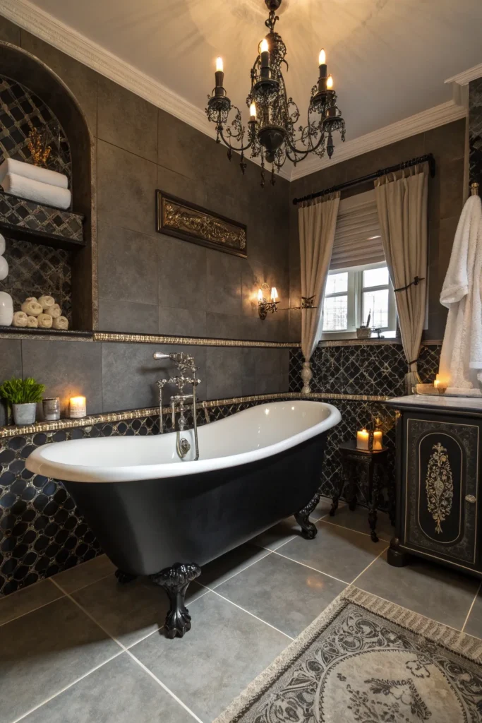 Clawfoot Chic: 14 Alluring Moody Vintage Bathroom Ideas 9 cf 8 1