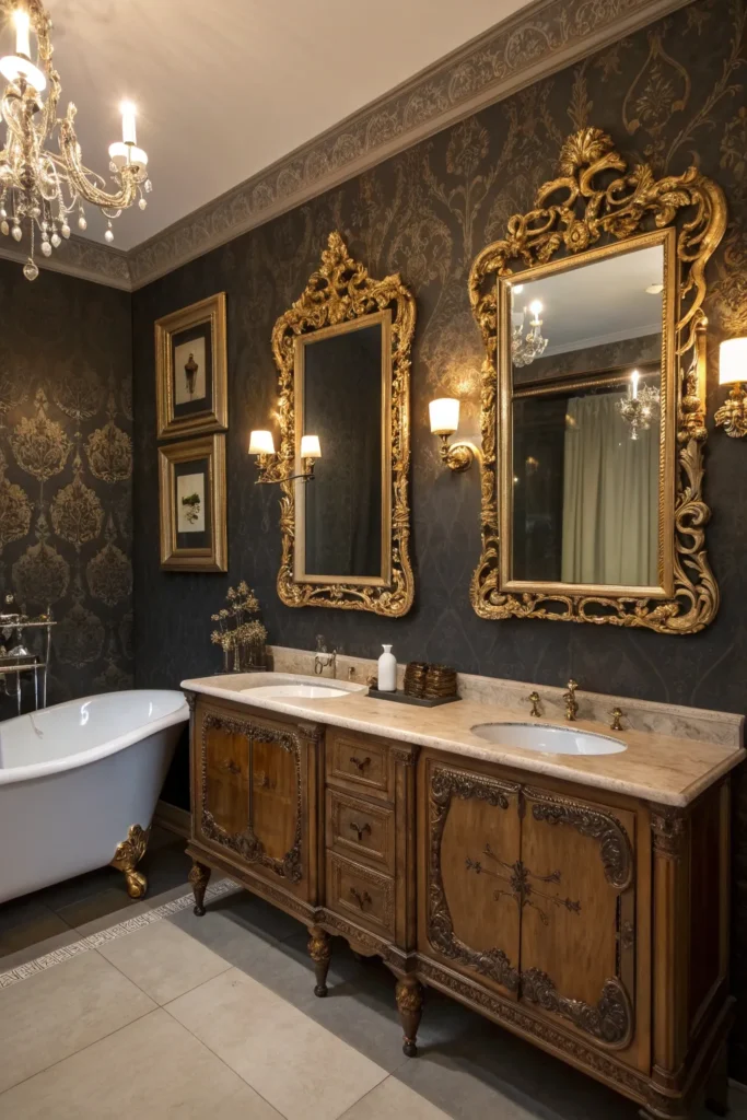 Clawfoot Chic: 14 Alluring Moody Vintage Bathroom Ideas 10 cf 9 1
