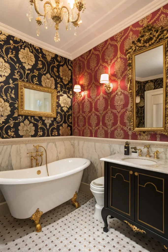 14 Bold and Beautiful Bathroom Wallpaper Ideas 15 df 14