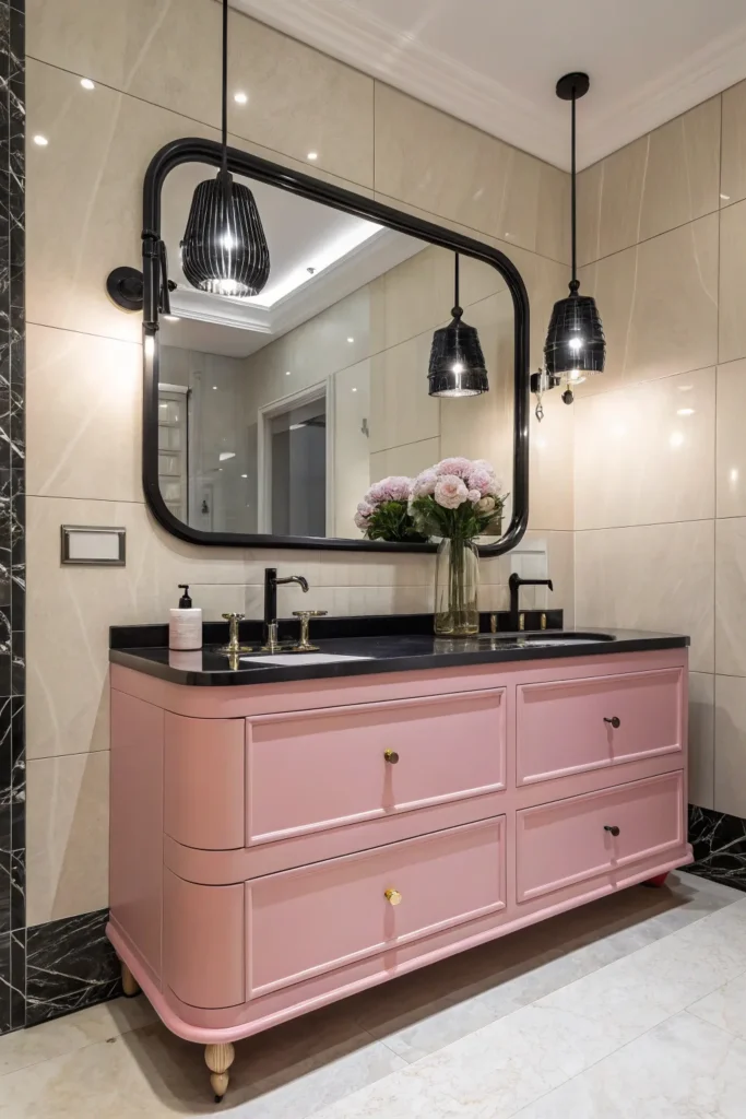20 Stylish Pink and Black Bathroom Ideas 18 sp 17