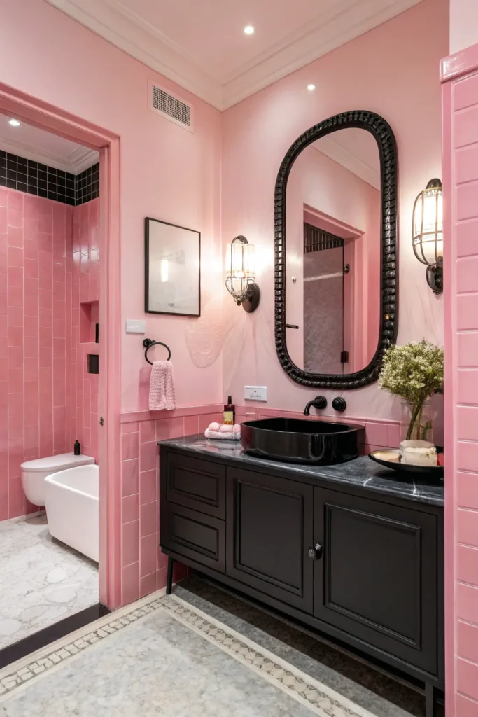 20 Stylish Pink and Black Bathroom Ideas 21 sp 20