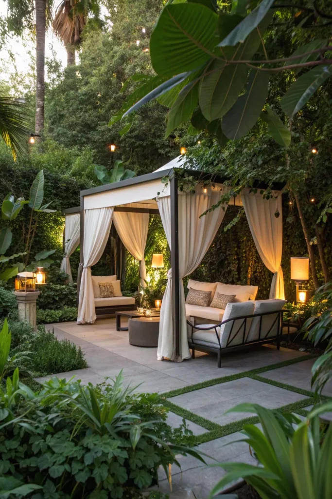 14 Lush Outdoor Living Rooms Surrounded by Greenery 11 to 10