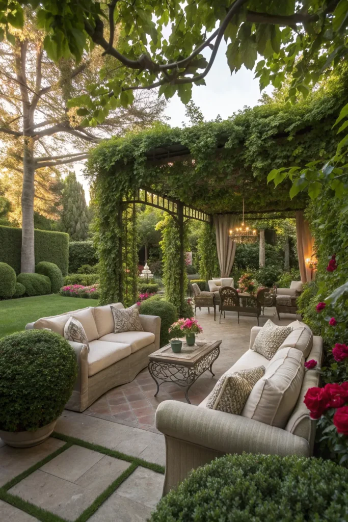 14 Lush Outdoor Living Rooms Surrounded by Greenery 12 to 11