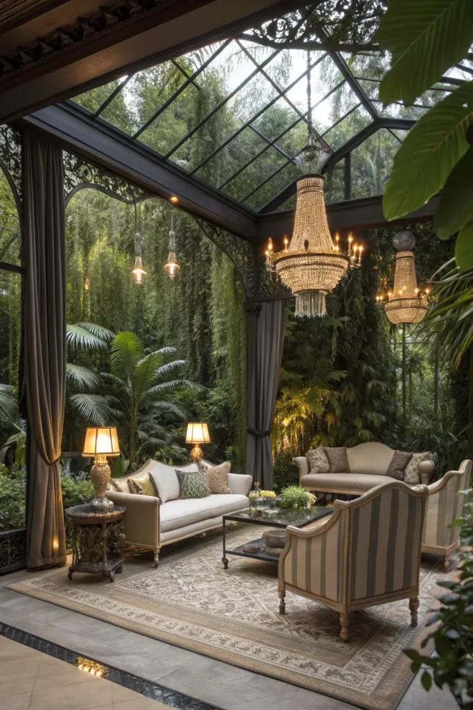 14 Lush Outdoor Living Rooms Surrounded by Greenery 14 to 13