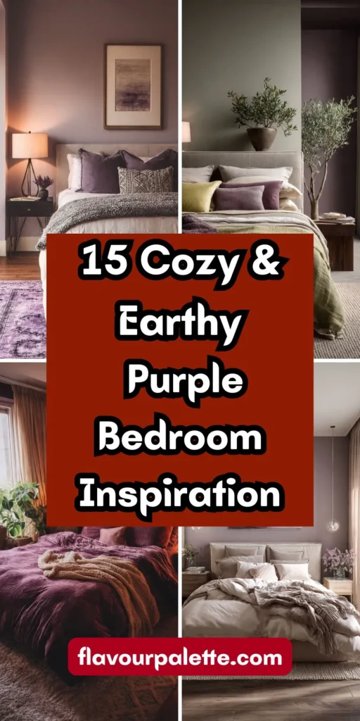 15 Cozy & Earthy Purple Bedroom Inspiration for a Warm, Grounded Retreat 1 12