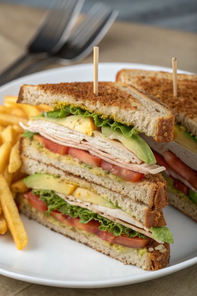 12 Classic Deli Sandwich Recipes To Satisfy Any Craving 5 a tall triple layer turkey club sandwich made wit