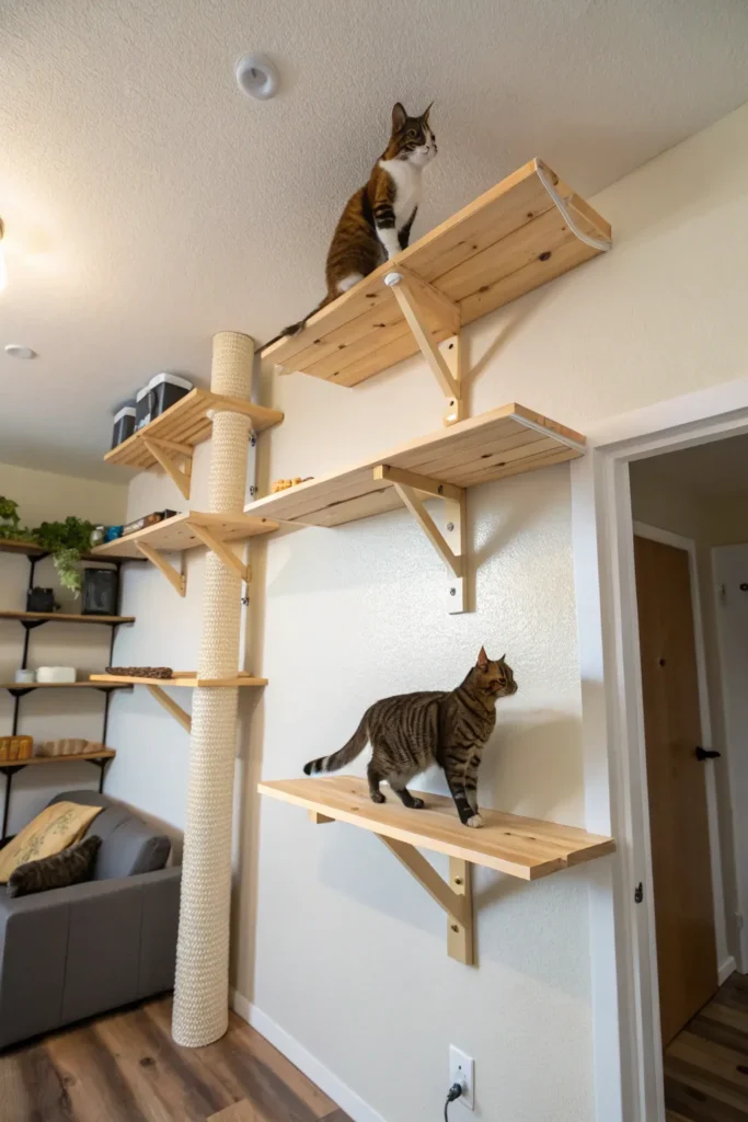 15 DIY Cat Wall Shelf Ideas for Small Apartments 15 df 14