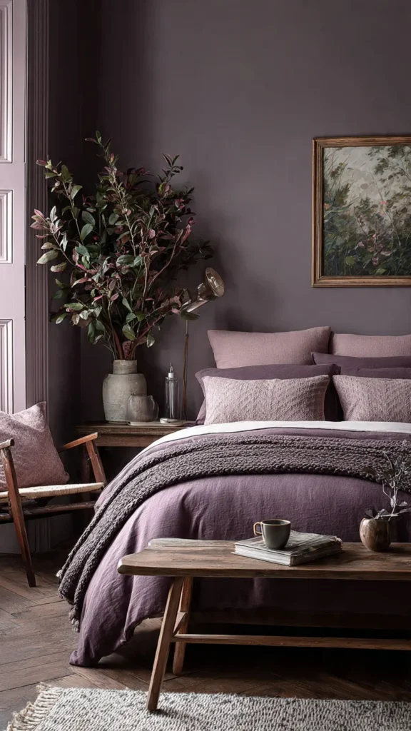 15 Cozy & Earthy Purple Bedroom Inspiration for a Warm, Grounded Retreat 3 rf2