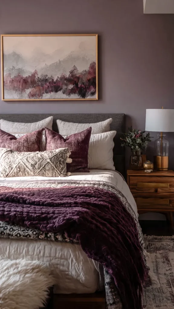 15 Cozy & Earthy Purple Bedroom Inspiration for a Warm, Grounded Retreat 4 rf3