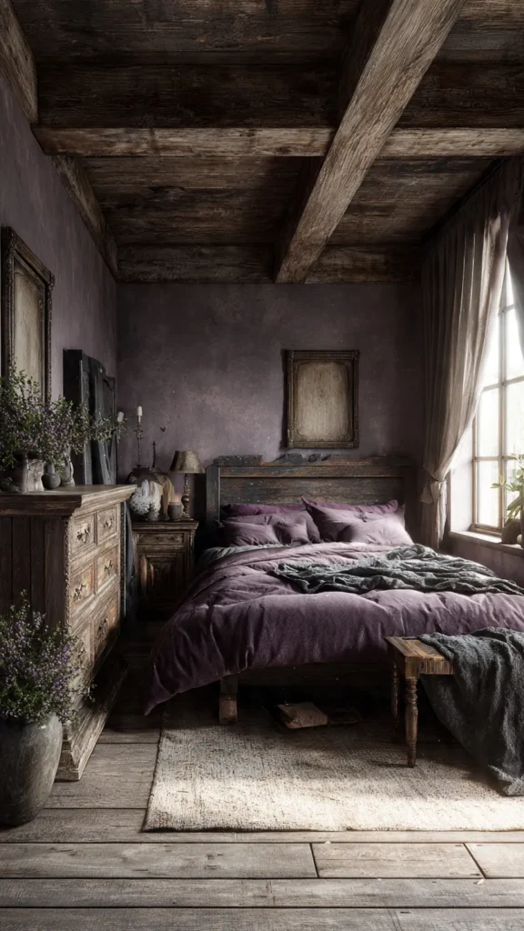 15 Cozy & Earthy Purple Bedroom Inspiration for a Warm, Grounded Retreat 10 rf9