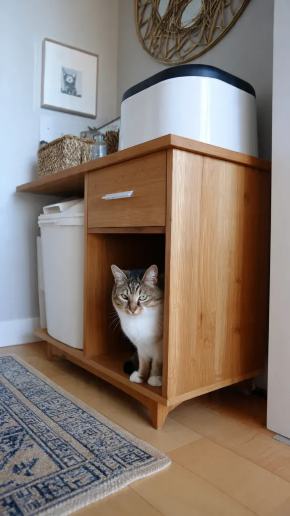 15 Hidden Litter Box Furniture Ideas for Small Apartments 15 tg14