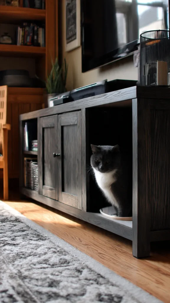 15 Hidden Litter Box Furniture Ideas for Small Apartments 9 tg8