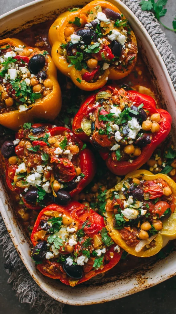 8 Savory Stuffed Bell Pepper Recipes Packed With Goodness 8 Mediterranean Chickpea Stuffed Peppers