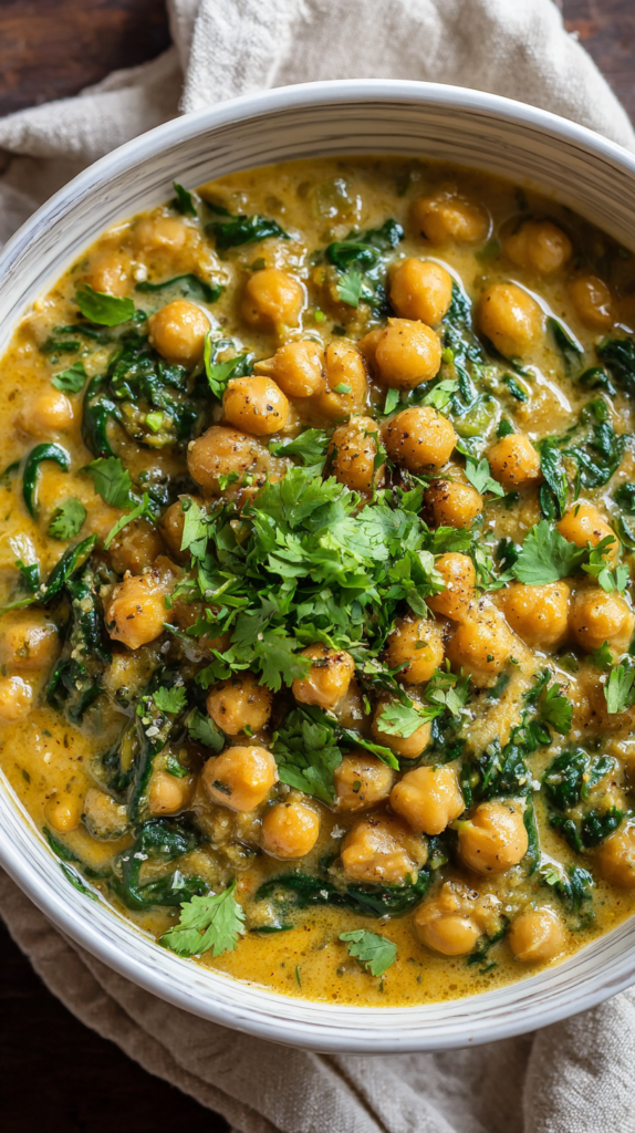 Chickpea Curry with Spinach