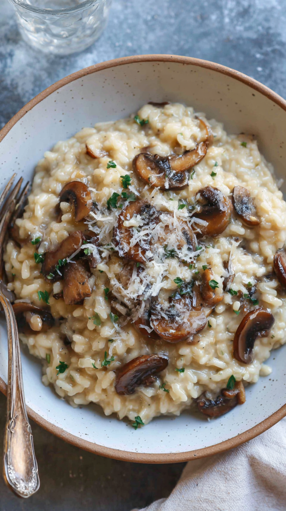 Creamy Mushroom Risotto with Parmesan