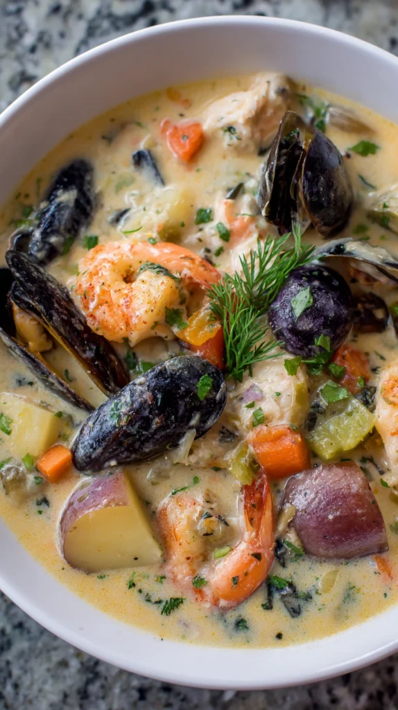 Creamy Seafood Chowder with Fresh Herbs