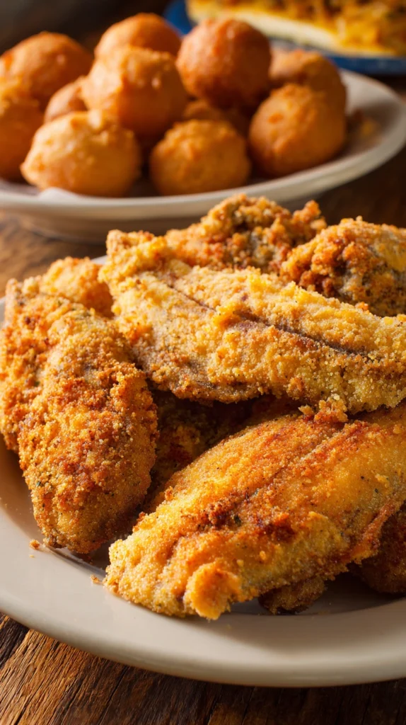 Fried Catfish with Hush Puppies