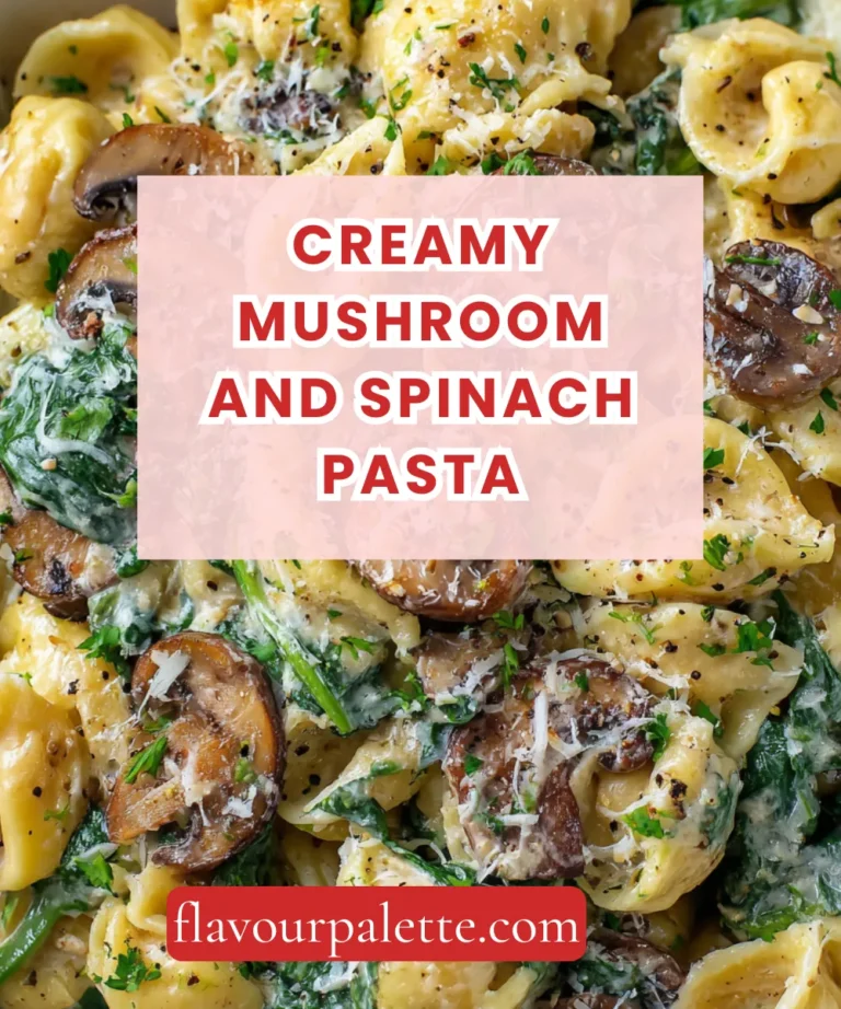 Creamy Mushroom and Spinach Pasta Recipe: Rich and Comforting
