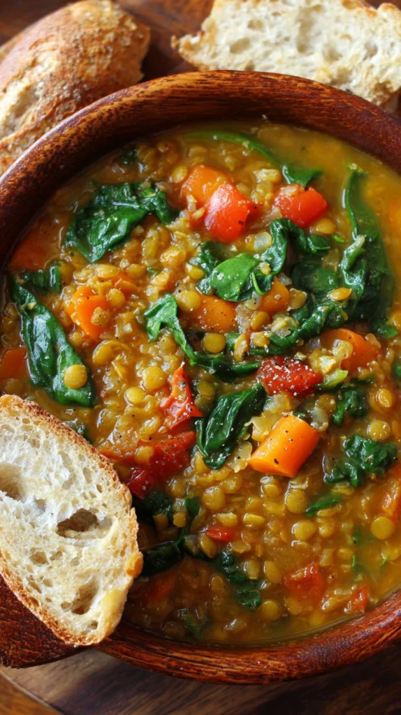 Savory Lentil and Spinach Soup