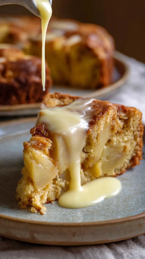 Spiced Apple Cake with Warm Custard