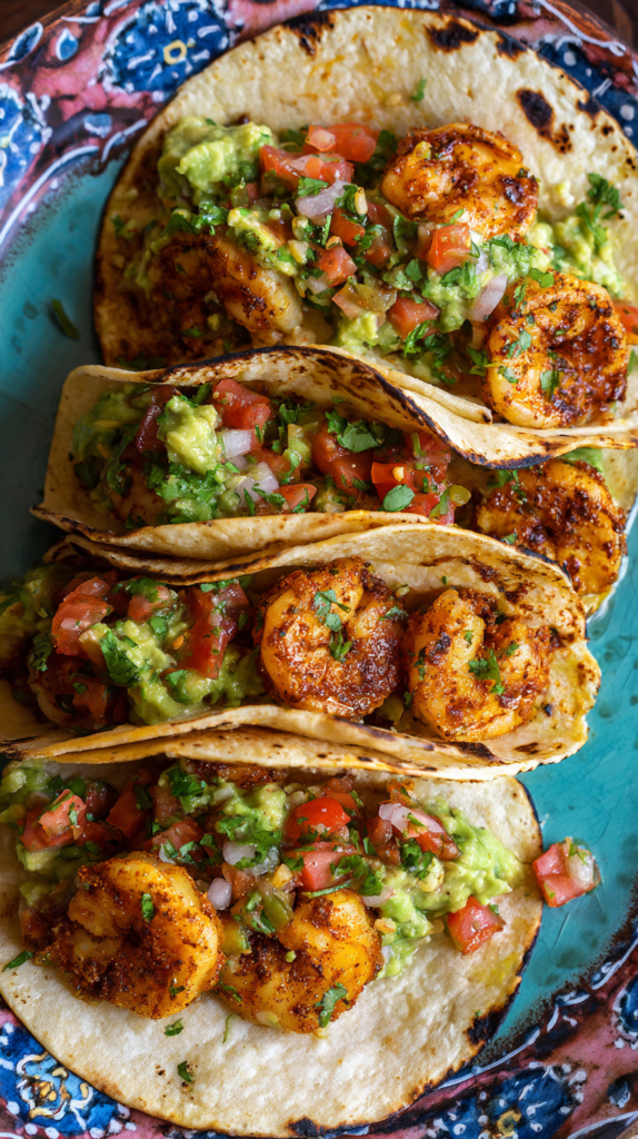 Spicy Shrimp Tacos with Avocado Salsa