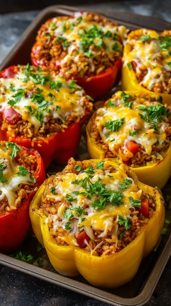Stuffed Bell Peppers with Ground Turkey