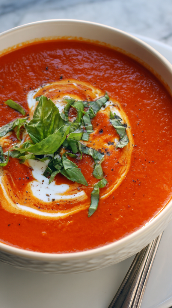 Velvety Tomato Basil Soup