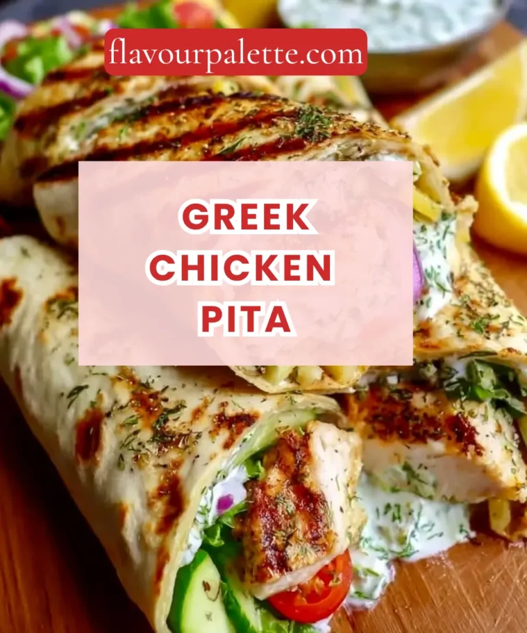 Greek Chicken Pita Recipe: Fresh, Mediterranean, and Easy