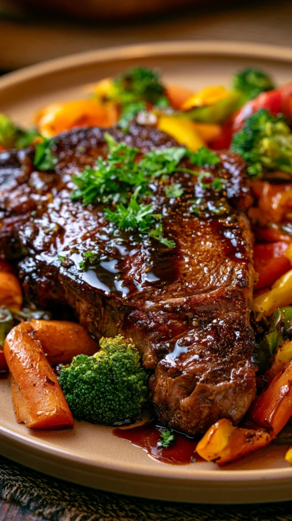 Balsamic Glazed Sirloin with Roasted Vegetables