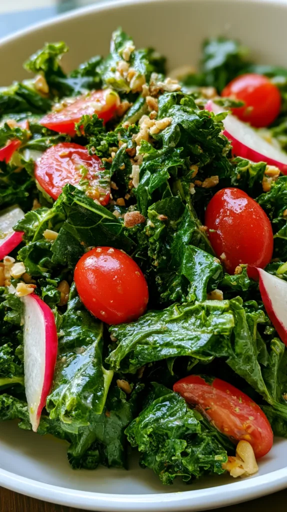 13 Salad Bowl Recipes You’ll Love! 7 Rainbow Kale Salad with Citrus Dressing