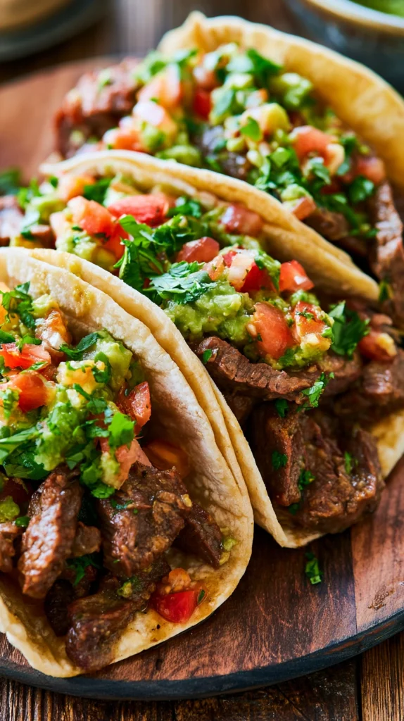 Spicy Sirloin Tacos with Avocado Salsa