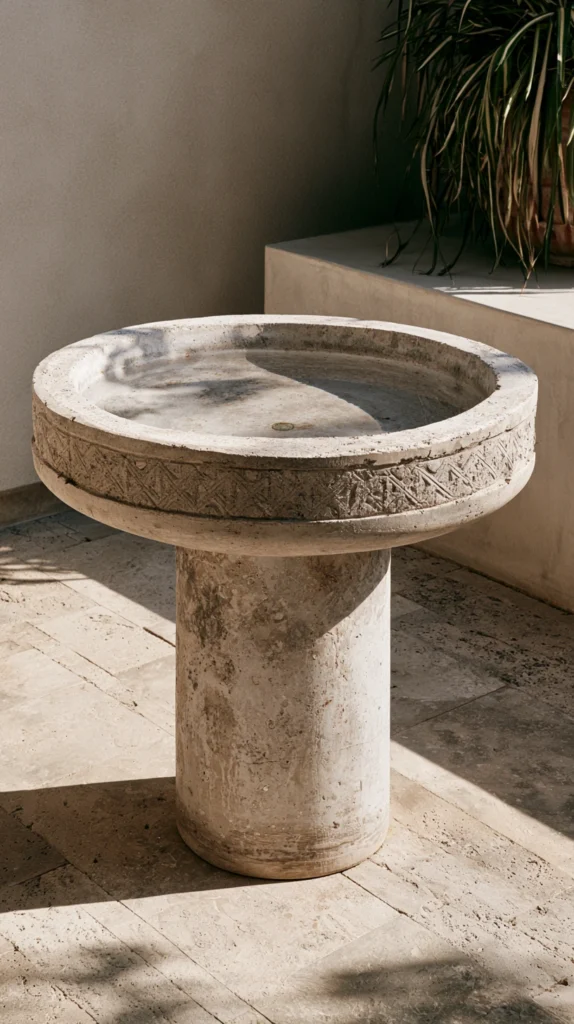 14 Concrete Bird Bath Ideas for Durable Garden Features 15 fe 14