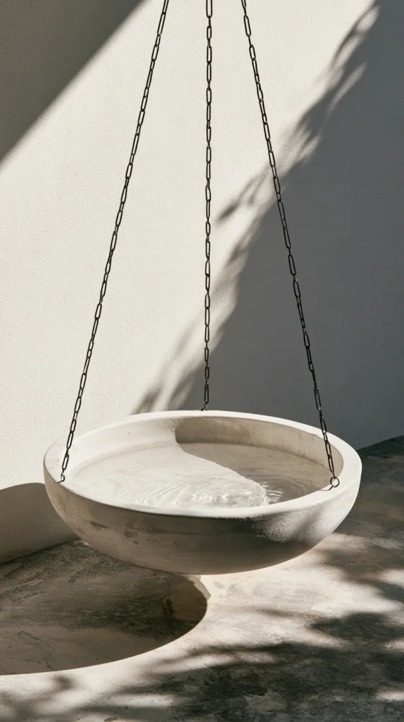 12 Hanging Bird Bath Ideas for Space-Saving Wildlife Support 2 fg 1 1