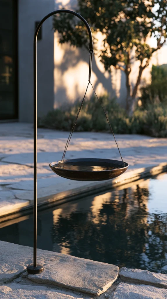 12 Hanging Bird Bath Ideas for Space-Saving Wildlife Support 5 fg 4 1