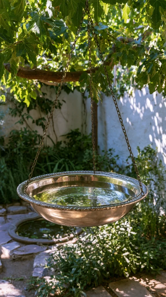 12 Hanging Bird Bath Ideas for Space-Saving Wildlife Support 6 fg 5 1