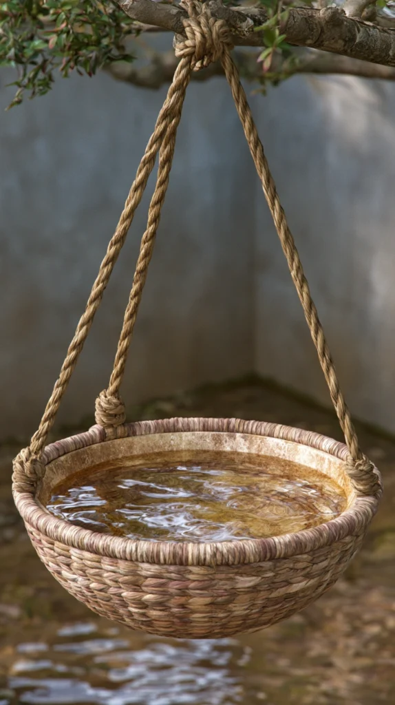 12 Hanging Bird Bath Ideas for Space-Saving Wildlife Support 7 fg 6 1