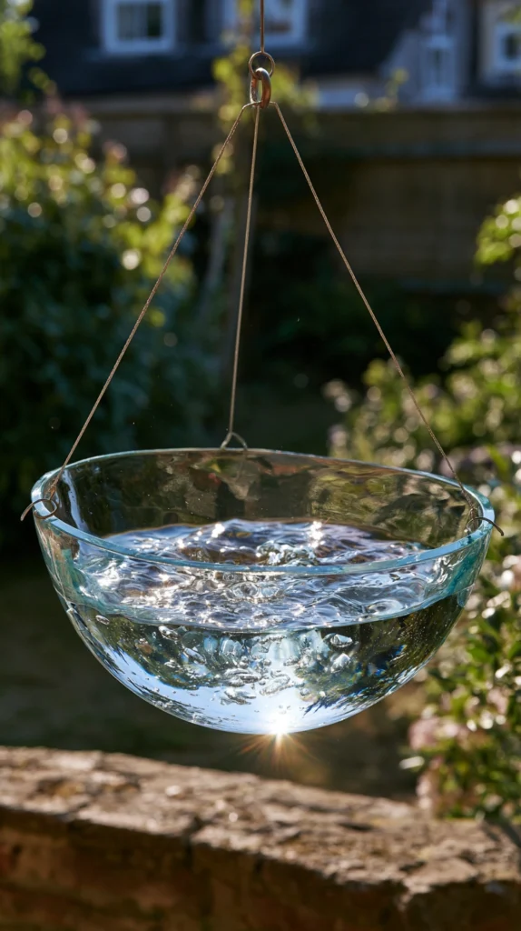 12 Hanging Bird Bath Ideas for Space-Saving Wildlife Support 8 fg 7 1