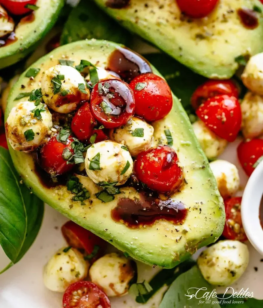 Caprese Stuffed Avocados with Balsamic Drizzle – Fresh, Elegant & Ready in 10 Minutes 2 keep 9