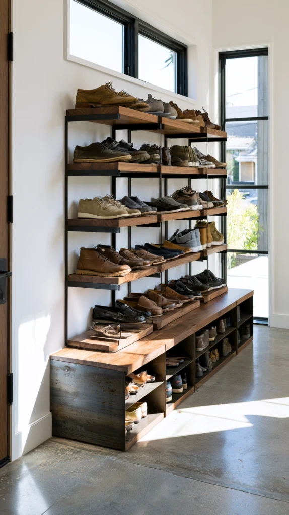12 Shoe Bench Setups for the Entryway of a Very Organized Household 4 rf 3