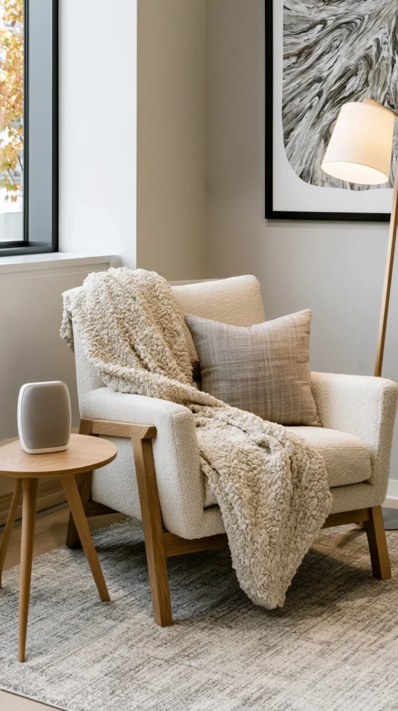 13 Cozy Throw Blanket and Chair Ideas for Office Breaks 13 fe 12