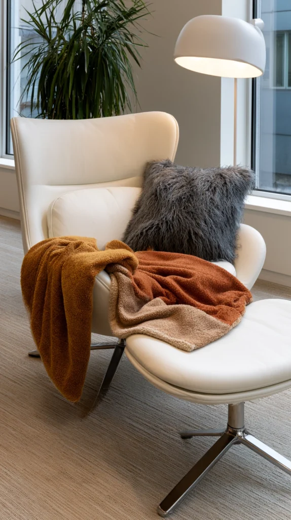13 Cozy Throw Blanket and Chair Ideas for Office Breaks 3 fe 2