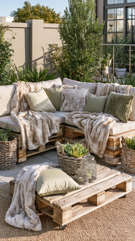 14 Stylish Small Garden Pallet Seating Ideas with a Luxury Feel 15 qe 14